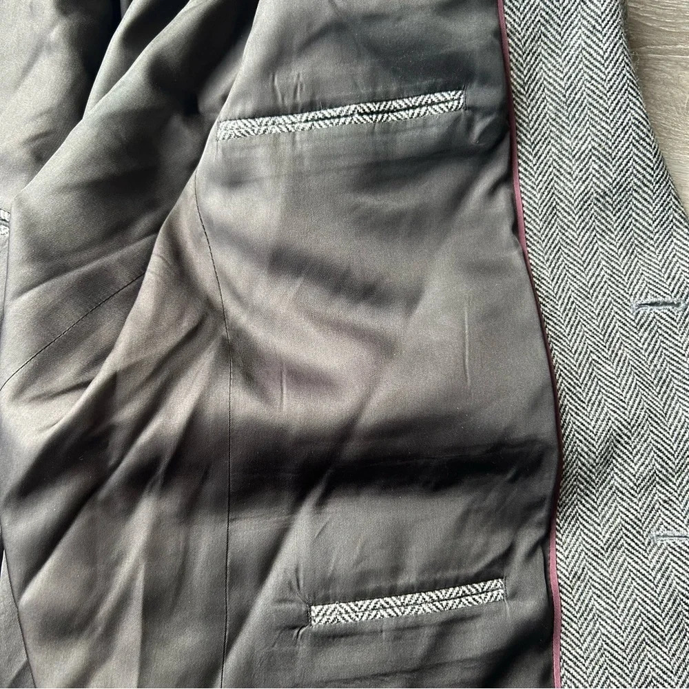 Land’s End Pure Wool Herringbone Tweed Blazer - Picture 9 of 16
